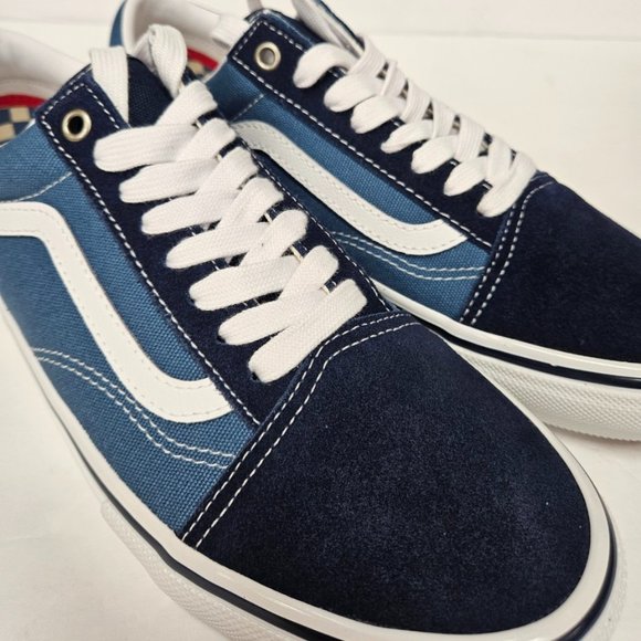 VANS Skate Old Skool Sneaker Shoes, Navy/White - Picture 4 of 5